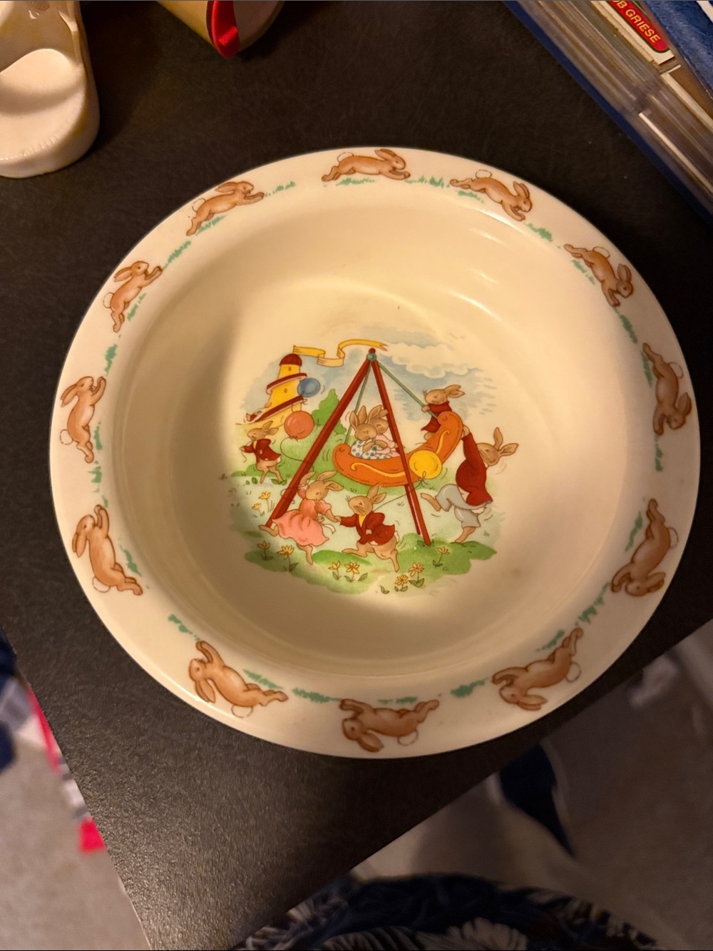 Royal Doulton Cream and Brown Bunny Children’s Bowl